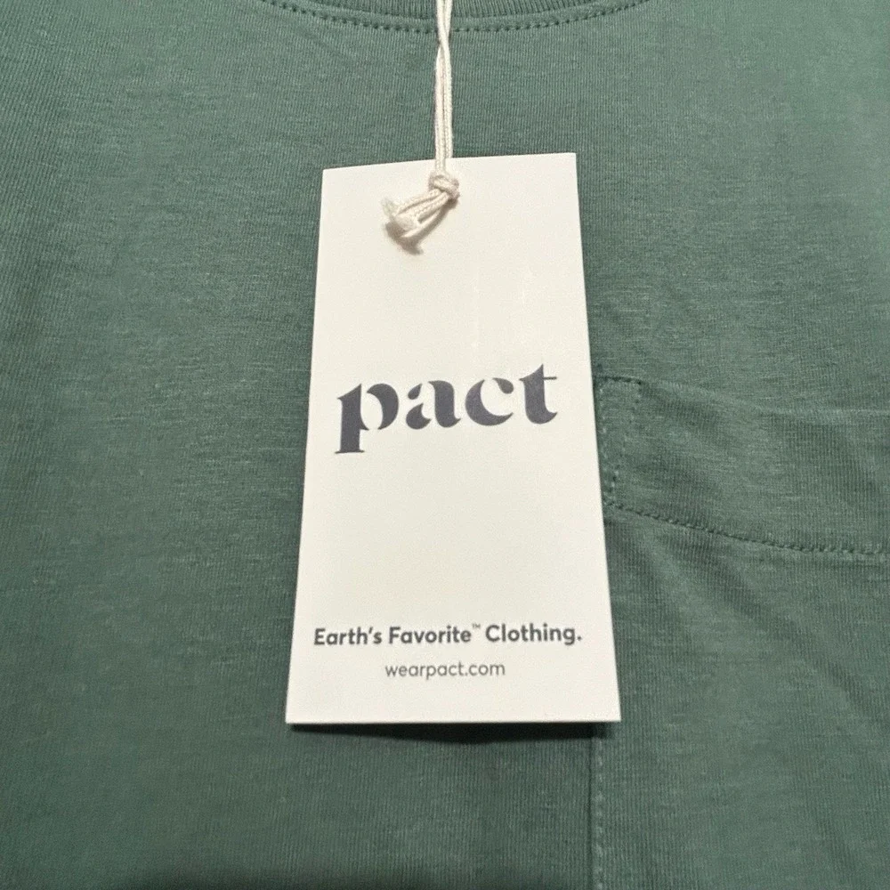 NWT Pact Dark Forest Green Softspun Short Sleeve Tee Dress Womens Size XL - Picture 8 of 11
